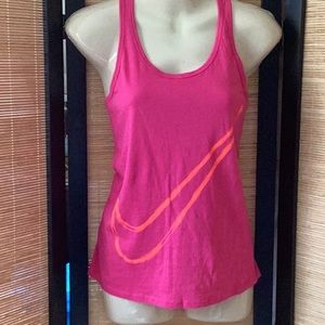 ♦️ NIKE athletic tank XS racer back NWOT swoosh workout hot pink